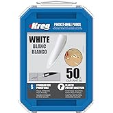Kreg White Plastic Plugs, CAP-WHT-50, White, 50 Count