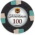 Claysmith Gaming Pack of 50 Showdown Poker Chips, Heavyweight 13.5-gram Clay Composite