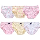 Orinery Baby Kids Underwear Breathable Cotton Panties Toddler Girls Undies Soft Assorted Briefs 6-Pack