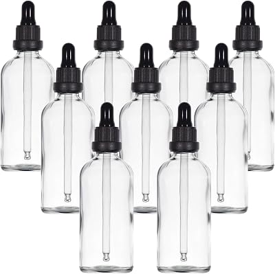 YIZHAO 100ml Clear Glass Dropper Bottles with Pipette 9Pcs Set