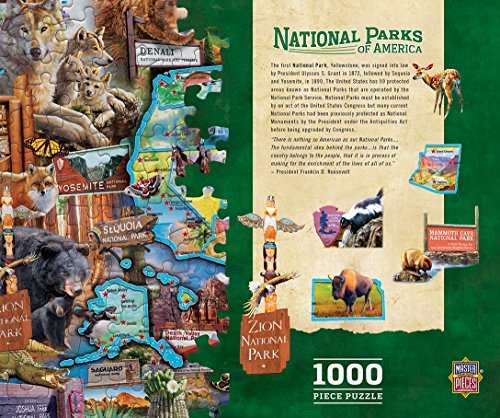 MasterPieces - 1000 Piece Jigsaw Puzzle, National Parks of America, Fun for Adults, Family, Kids 19.25