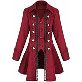 OFOKEDA Women's Gothic Steampunk Victorian Renaissance Medieval Jacket