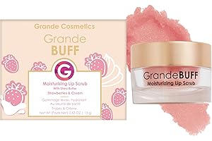 Grande Cosmetics GrandeBUFF Moisturizing Lip Scrub with Mango Butter & Shea Butter - for Smoother, Softer-Looking Lips (0.53 fl oz)