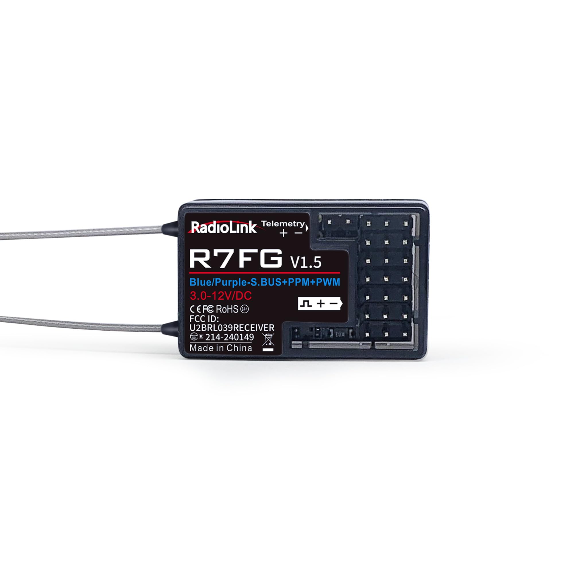 Photo 1 of Radiolink R7FG 7 Channels RC Gyro Receiver, Voltage Telemetry Long Range Control, Water-Splash Proof for RC Crawler Drifting Car, Boat, Works for 2.4Gh Radio Controller RC8X/RC4GS V3/RC6GS V3/T8S/T8FB