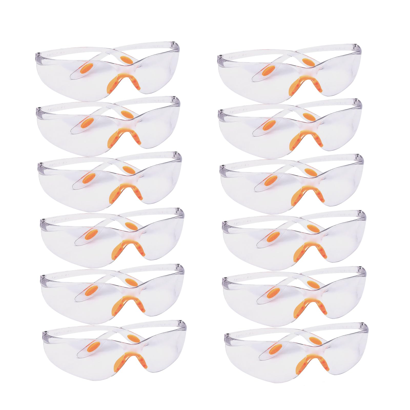 Onezebra 12 Pcs Clear Safety Glasses, Anti-Fog and Anti-Scratch Eye Protection Goggles for Work, Construction, Laboratory, and Chemical Use