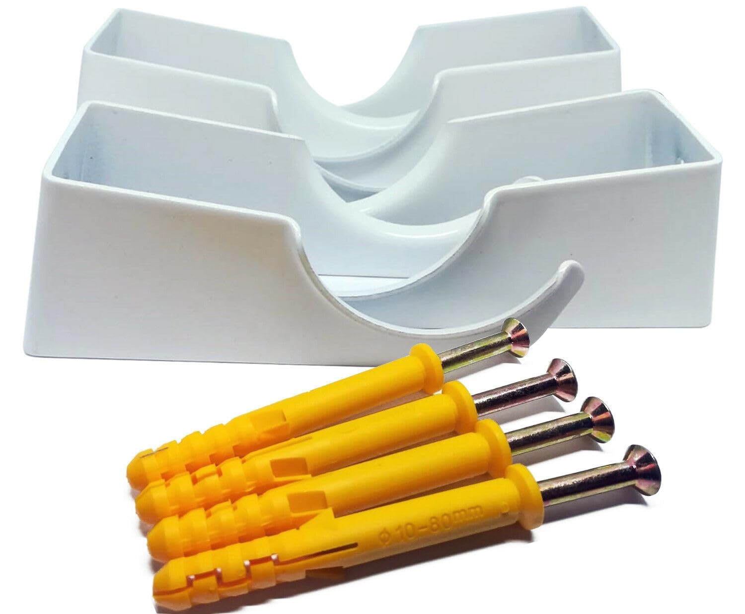 Traditional Column Radiator Brackets – Heavy Duty Radiator Mounting Brackets – 4 Pack – Wall Supports for Traditional Column Radiators – Multiple Sizes Available – White