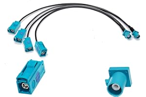 TUOLNK 2-in-1 Fakra Z Coax Cable Splitter, 12in (30cm) Low Loss Fakra V Shape Coaxial Cable for GPS Navigation