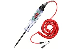 Professional LED Bulb Automotive Circuit Tester, 3-90V Test Light with Large Alligator Clip, Light Tester Electrical Pen for 