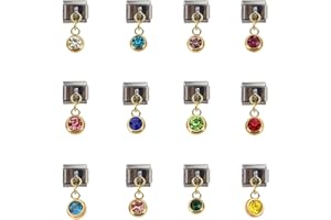 [Mllepjdh] 12 Pack Italian Charm Link Beads Stainless Steel Jewelry Finding Jewelry Accessories Bracelet Making