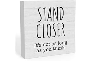 WRSUNT Stand Closer It's Not as Long as You Think Sign, Funny Boy Restroom Decor, Housewarming Gift, Boys Bathroom Decor, Funny Bathroom Gift, Funny Home Decor, 5 X 5 Inch