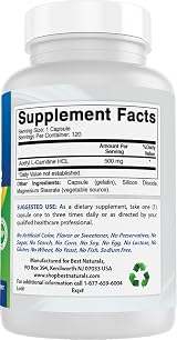 Best Naturals Acetyl L-Carnitine 500 mg 120 Capsules view 6