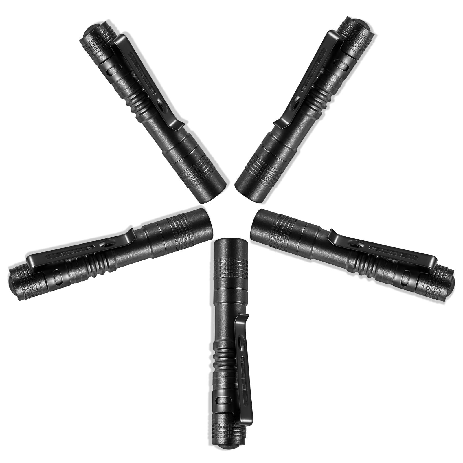 Cussity 5 Pcs LED Medical Penlight, 400 Lumen Tactical Torch Q5 Small Waterproof Penlight Flashlight with Clip for Nurse Doctor