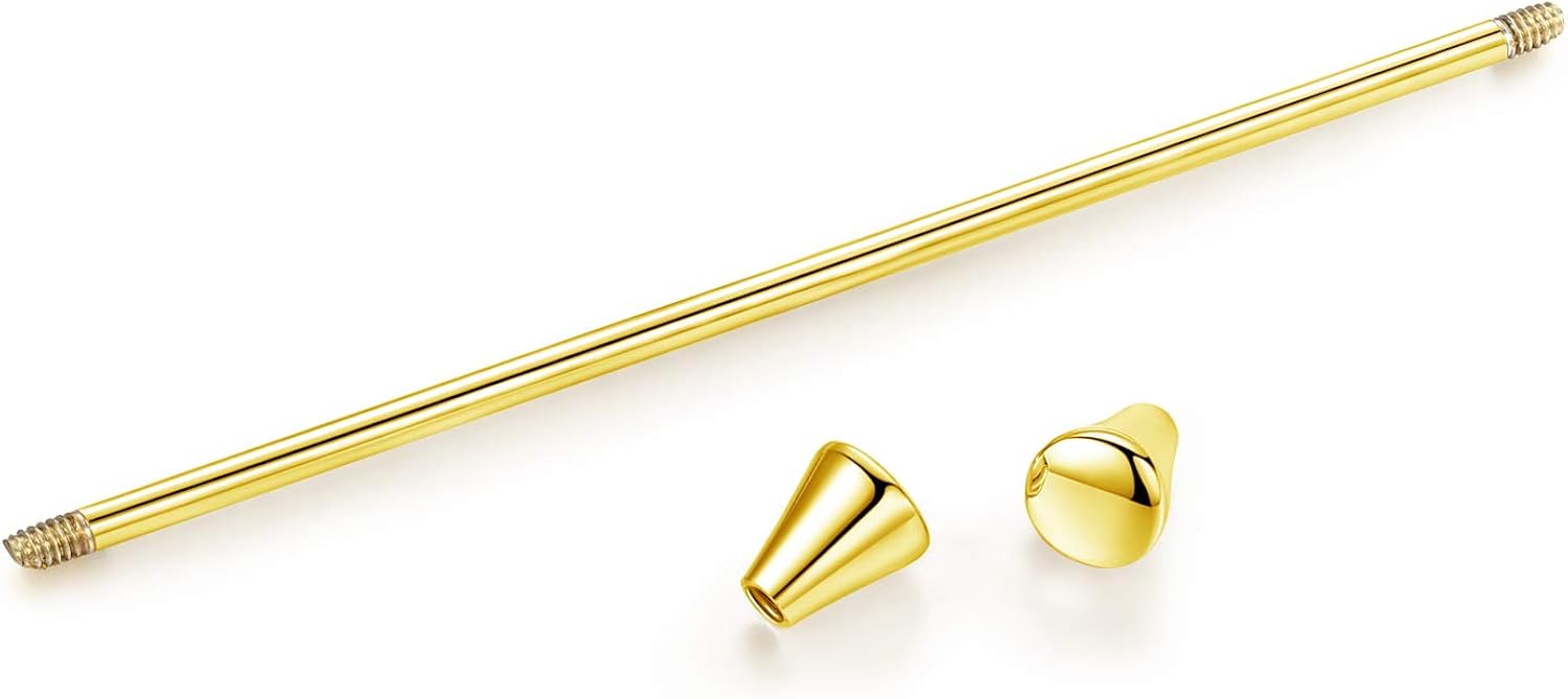 HONEY BEAR 2.52" Tie Collar Bar Pins Brooches for Mens Shirts Business Wedding Gift,64mm, Triangular End Gold - Image 3