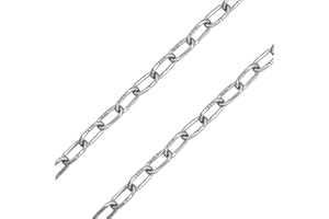 FUAXAT 2PCS 3.28FT x 3/16 Inch Chain, Marine Grade Rustproof Stainless Steel Material, Heavy Duty Hanging Chain, Safety Chains Outdoor Use, Link Chains for Home/Hanging/Camping/Pet Towing.