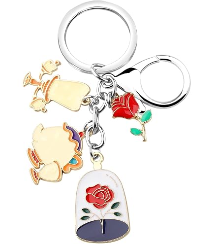 DEZHAN TV Movies Belle Princess Beauty Beast Keychain, Zinc Alloy
