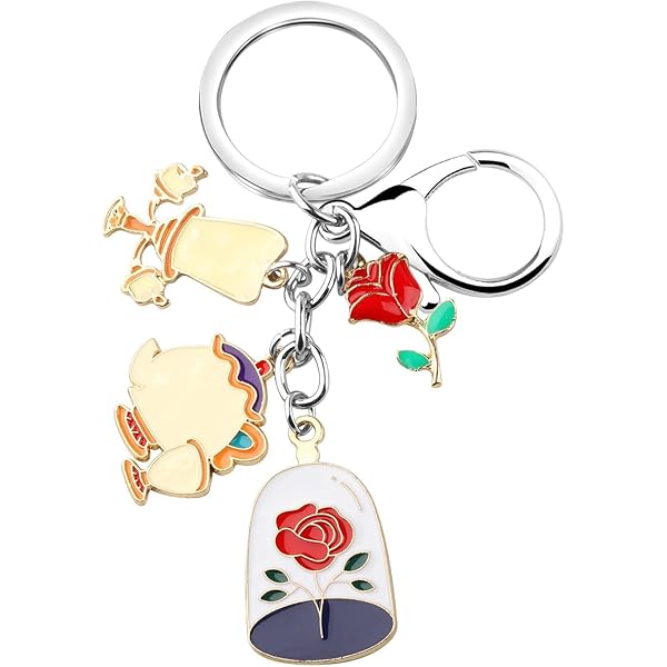 DEZHAN TV Movies Belle Princess Beauty Beast Keychain, Zinc Alloy