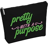 Pink and Green Pretty with a Purpose Pouch Make Up Bag Graduation Gift For Sorority Sister (Pretty with a Purpose)