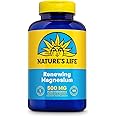 Natures Life Renewing Magnesium 500 mg - Magnesium Citrate, Magnesium Malate, Magnesium Oxide Plus Vitamin B-6 - Muscles and Nerves Support - Lab Verified (180 Servings, 180 VegCaps)