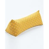 EDMILE Buckwheat Hulls Neck Roll Pillow, Cervical Support, Adjustable Firmness, Curved Contour for Recliner Travel, Back Sleepers, 6x15 Inch Yellow
