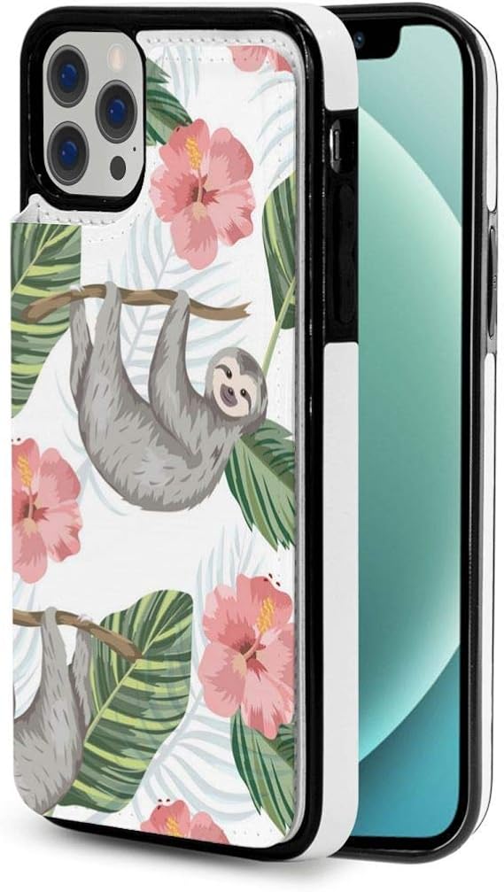 Amazon Co Jp Iphone 12 用 ケース動物のナマケモノヤシの葉 Iphone12mini Iphone12 Pro Max 用 スマホケース スタンド機能 Apple 12 レザーウォレットケース 必要なクレジットカードを保管しておく 服 ファッション小物