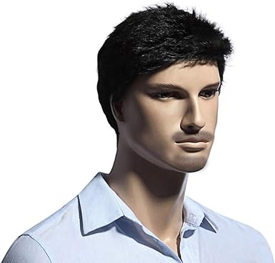 Amazon Com Hthjsco Mens Black Wig Male Guy Short Layered Handsome