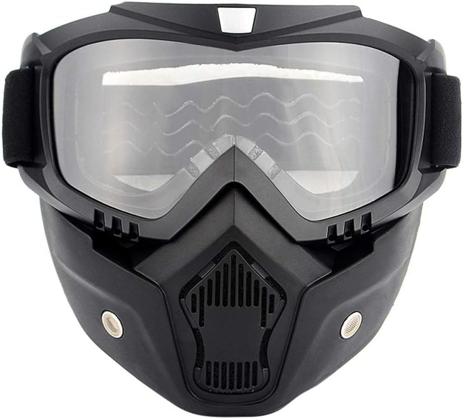 Professional Motorcycle Helmet Goggles, Detachable Dust Mask, Fog-proof Warm Goggles Mouth Filter Adjustable Non-slip Strap Classic Face Mask for Fight Snowmobiling Motocross Dirt Bike