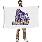 James Madison Dukes College Sports Printed Flag - NCAA Licensed - Nylon - School Banner (White, Gold) (3' x 5')
