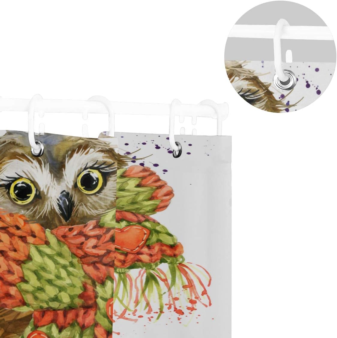 Amazon Nikivivi 防水シャワーカーテン かわいいフクロウ水彩イラストファッションデザイン 浴室 目隠し 間仕切り取付簡単 カーテンリング付属 おしゃれ バスカーテン 180ｘ180cm シャワーカーテン ホーム キッチン オンライン通販