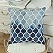 CaliTime Cushion Covers Cushion Cover Pack of 2 Cosy Cushion Covers for Couch Bed Sofa Hand Painted Colourful Geometric Grid Chain Print 45 cm x 45 cm Main Grey Navy Blue