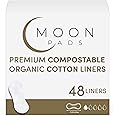MoonPads Panty Liners for Women, Ultra Thin, 48 Pack, Organic Cotton Panty Liners, Feminine Care Micro Sanitary Pads with Leak-Lock Protection, Vegan, Non-Toxic, BPA & Cruelty-Free, Hypoallergenic
