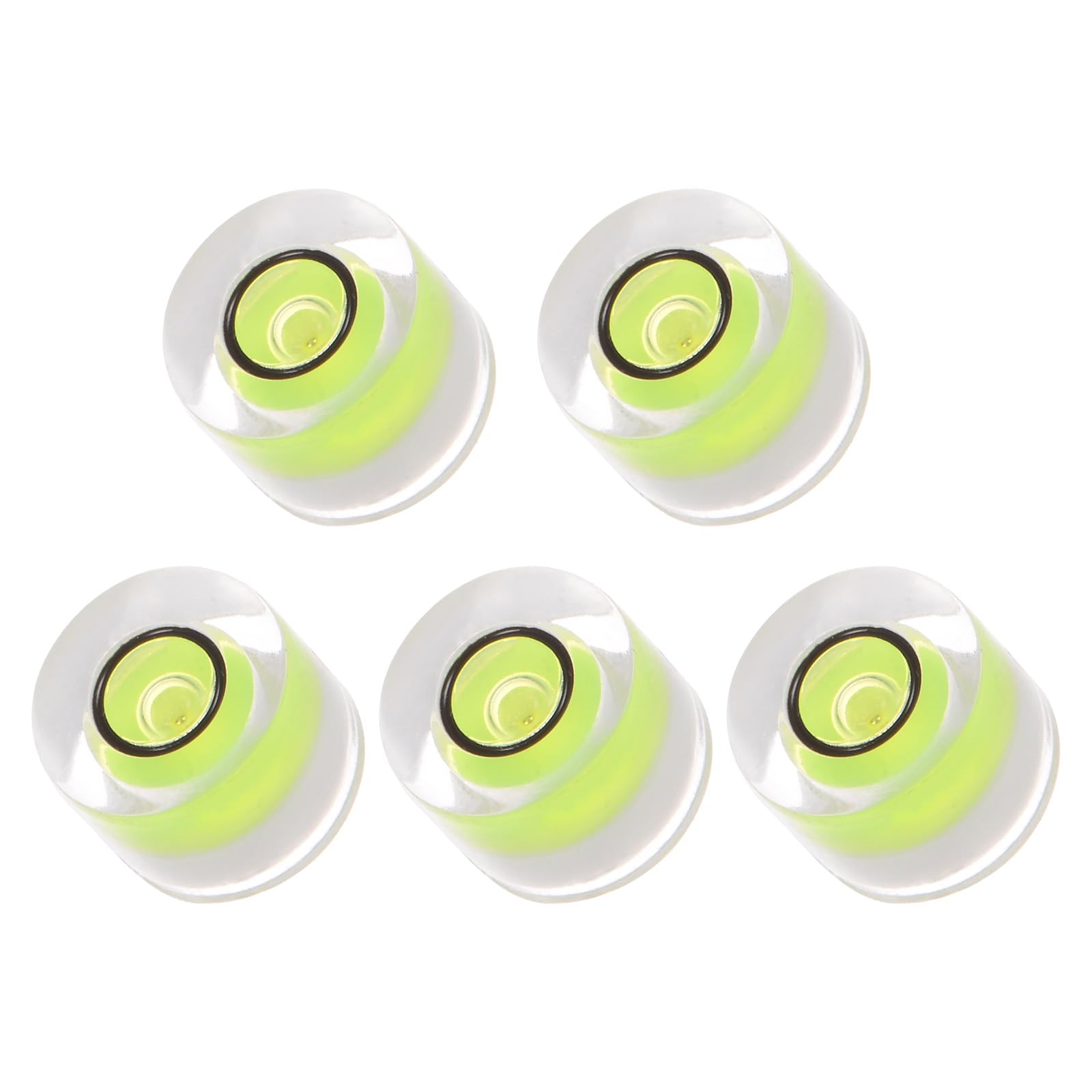 Kozelo 5pcs Small Circular Bubble Spirit Levels - [8mm Diameter 5.5mm Thickness] Mini Round RV Level Leveling Tools for Travel Trailer Turntable Camera, Lime