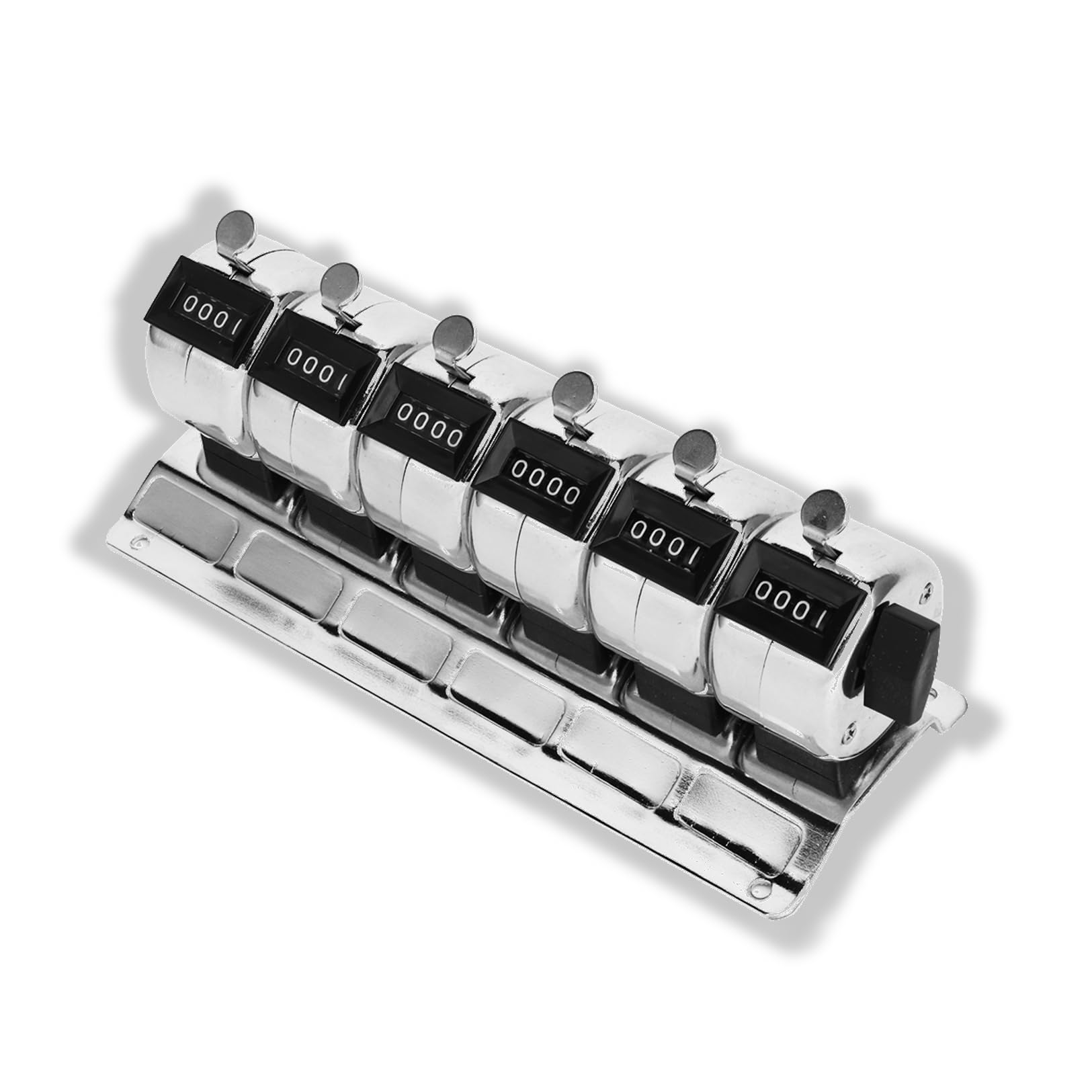 FAUOSWUK 4-Digit Number Count Clicker Counter, 6 Units Metal Hand Counter Multiple Units Counter Clicker for Counting People At the Airdrome Terminal Counting Factory Statistics