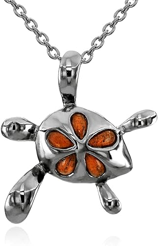 Amazon レイラニ ハワイアンジュエリー 亀 ホヌ 海亀 コアウッド ペンダント ネックレス シルバー 925 チェーン付 ネックレス 通販