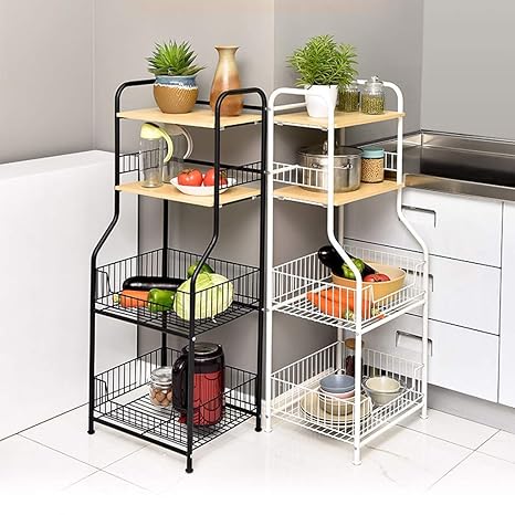 Yanyan 4 Tiers Kitchen Microwave Oven Stand Storage Cart