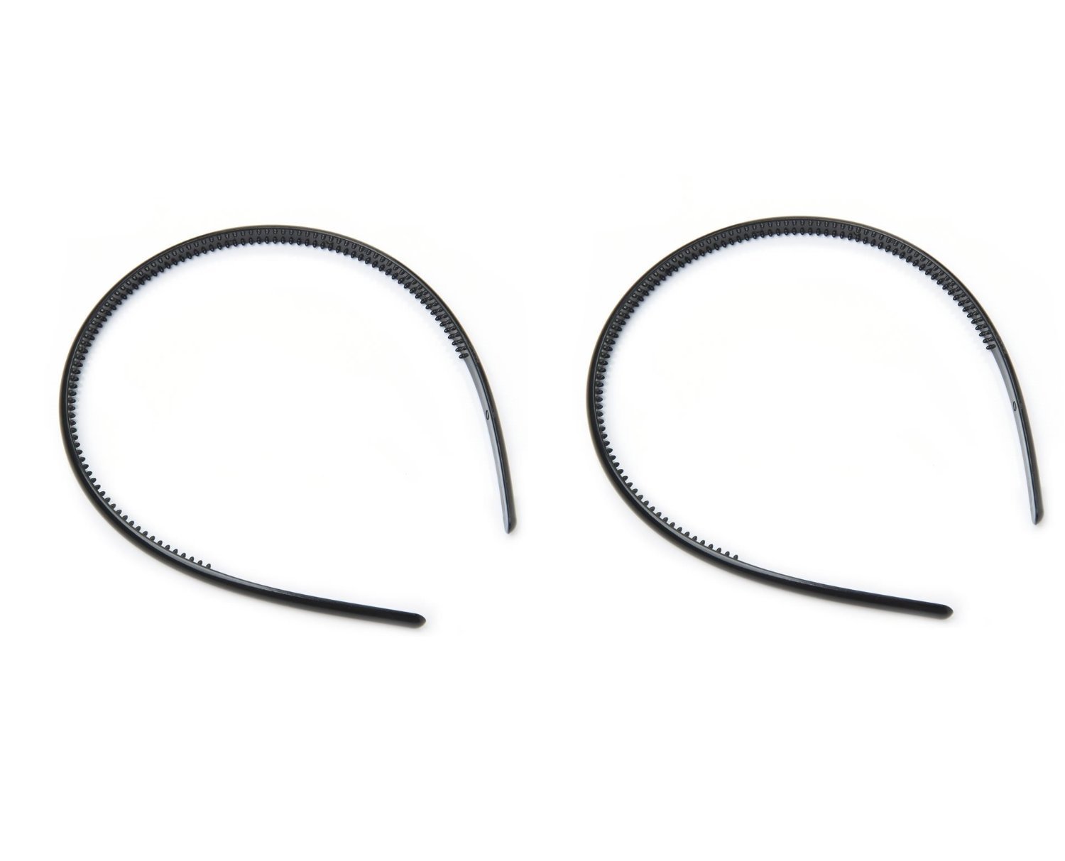 Mytoptrendz® Set of 2 Black Thin Slim Narrow Plastic Alice Band Hair Band Headband Hair Accessory