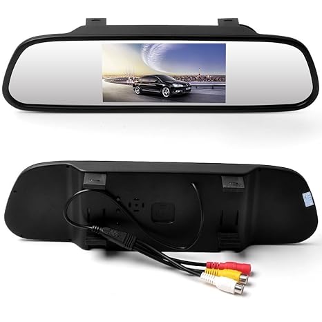 4,3 '-Farb-TFT-Digital-LCD-Monitor, von WZMIRAI Hochauflösender Rückfahrmonitor 16: 9, Unterstützt DVD / VCR (kompatibel mit 