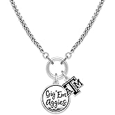 From the Heart Texas A&M Gig Em Aggies Twist and Shout Silver Necklace Jewelry TAMU