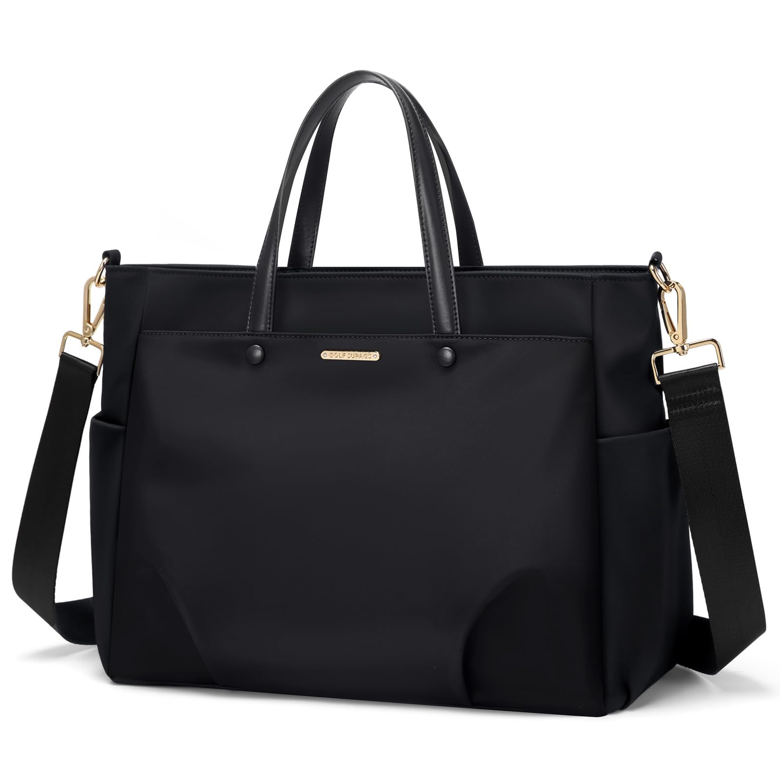 Photo 1 of Laptop Tote Bag 15 Inch, Computer Shoulder Bag Large Work Tote Bag for Women, Laptop Carrying Case Stylish Handbag for Business Travel (Black)