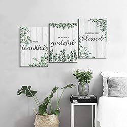 YOUHONG 3 Pieces Thankful Grateful Blessed Wall