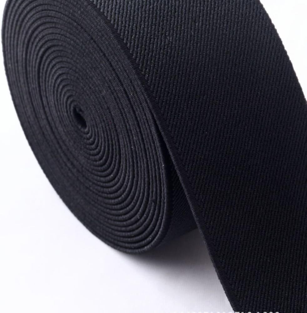 Meatilk Long Flat Elastic Bands Springy Stretch Cord Spool for Knitting Sewing DIY Craft 3CM Wide 10M Black