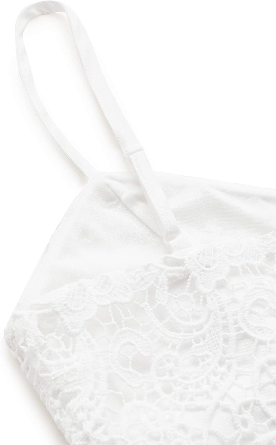 SheIn Women's Casual Lace Crochet Spaghetti Strap Zip Up Cami Crop Top Camisole at  Women’s Clothing store