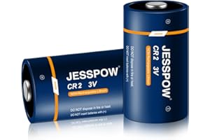 JESSPOW CR2 3V Lithium Battery, CR2 Batteries for Golf Rangefinder, Flashlight, Photo Cameras, Alarm Systems 2 Pack (Non-Rechargeable)