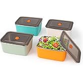 fecoqi 4 PCS Stainless Steel Food Storage Containers with Lids(20oz), Snack Containers for Kids, Freezer Safe, Microwave Safe, Stainless Steel Containers for Meal Prep, Leftovers
