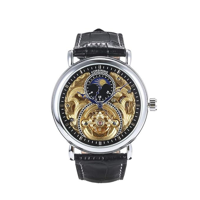 FORSINING Herren Hohluhr klassischer Charme automatische mechanische Armbanduhr