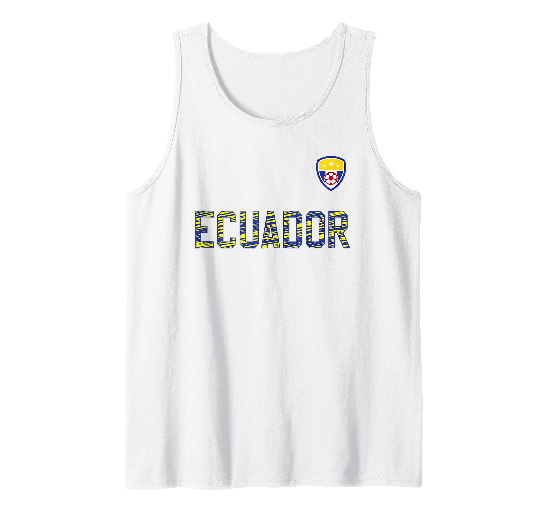 Ecuador Football Blue Yellow Striped Lyrics Tank Top