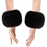 Gvhntk Women's Faux Fur Wrist Cuff Faux Fur Arm Warmer Wristbands Winter Women Fur Cuffs
