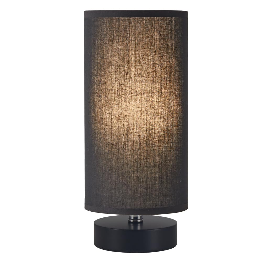 Photo 1 of **SHADE ONLY***lifeholder Table Lamp, Bedside Nightstand Lamp, Simple Desk Lamp, Cylinder Table Lamp for Bedroom Living Room Office Study, Black Shade and Base (Black)