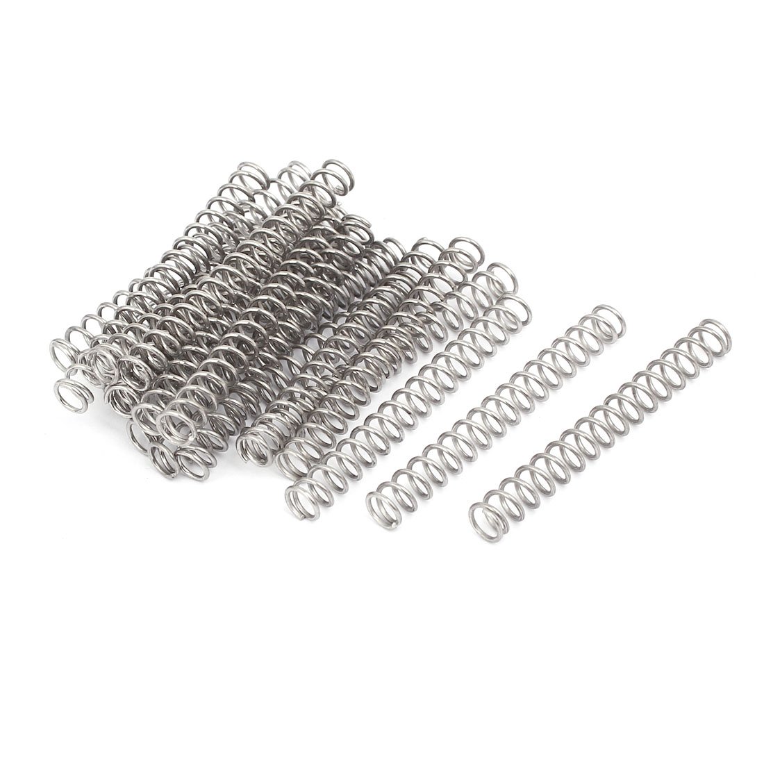 sourcingmap 0.8mmx6mmx50mm 304 Stainless Steel Compression Springs Silver Tone 20pcs