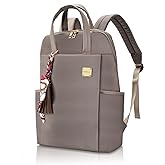 Laptop Backpack for Women 15.6-inch Slim - Laptop Bag Computer Case Purse Travel Lightweight Medium Size Satchel Daypack 16-inch Water-resistant Business Comutter Fashion Stylish Nylon Khaki