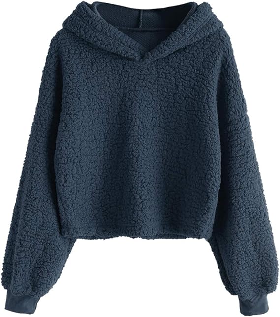 fuzzy crop hoodie